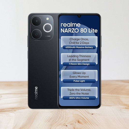 realme Narzo 80 Lite 4G (Obsidian Black, 128 GB)  (6 GB RAM)