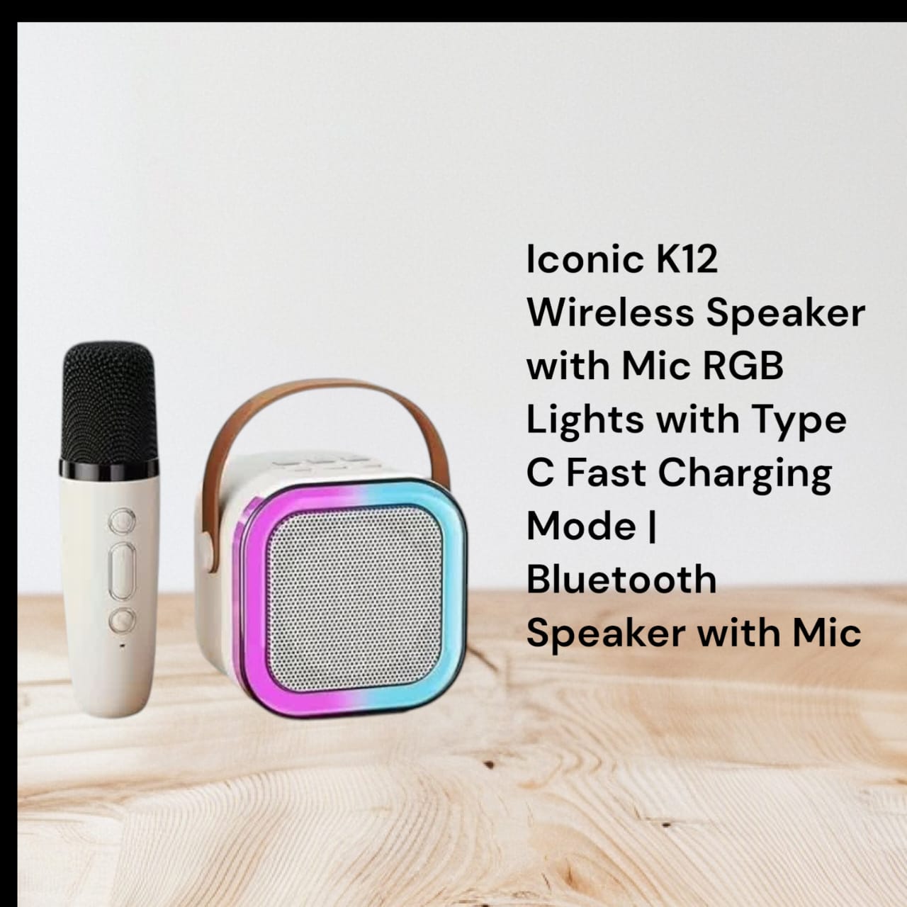 K12 LED Colour Changing KARAOKE MIKE 48 W Bluetooth Party Speaker 16 W Bluetooth Speaker  (Black, 4.1 Channel)