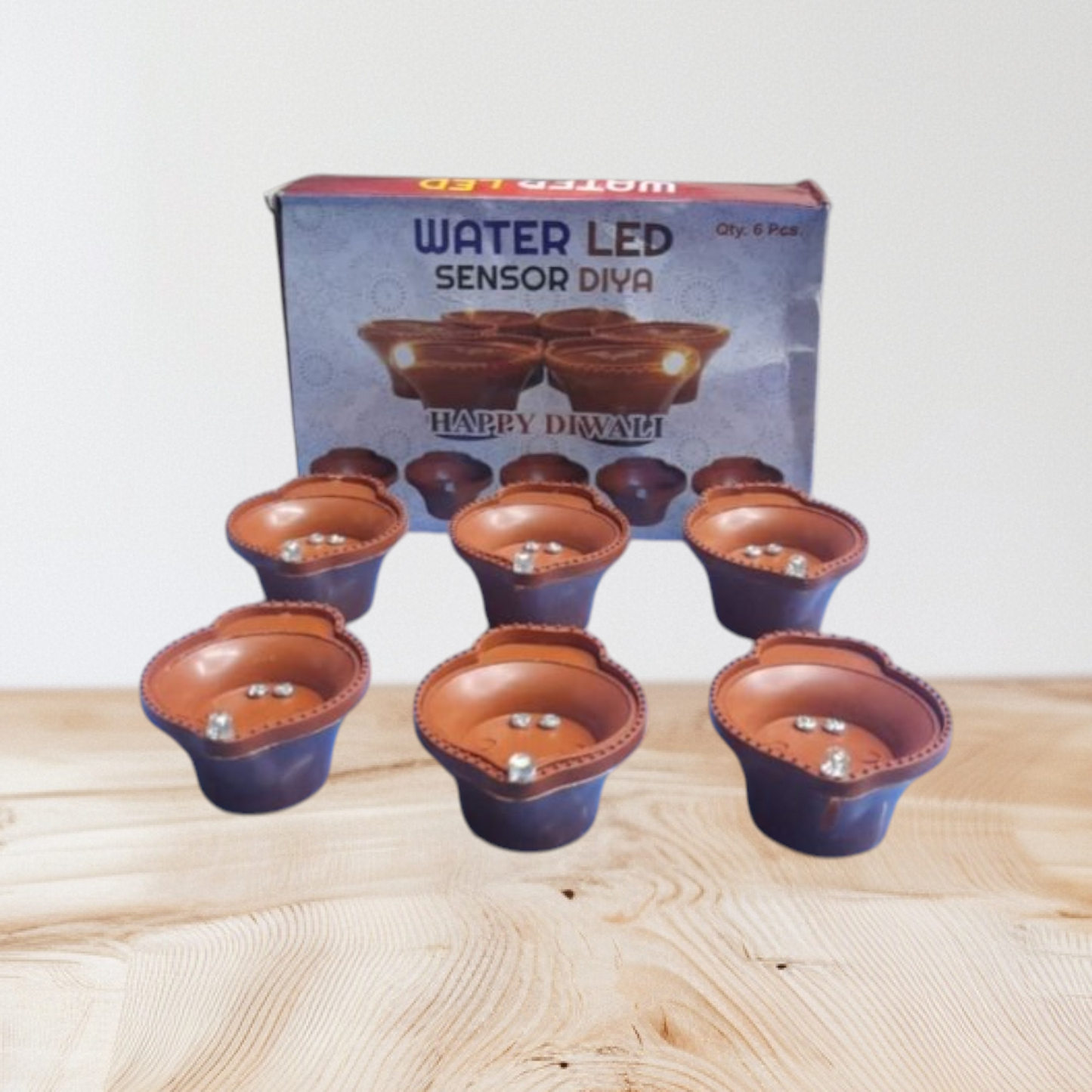 Water Sensor LED Diyas Flameless, Decorative Lights for Festivals, Home Décor🛍️Pack of 6🌹