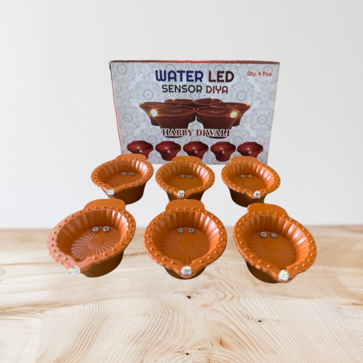 Water Sensor LED Diyas Flameless, Decorative Lights for Festivals, Home Décor🛍️Pack of 6🌹