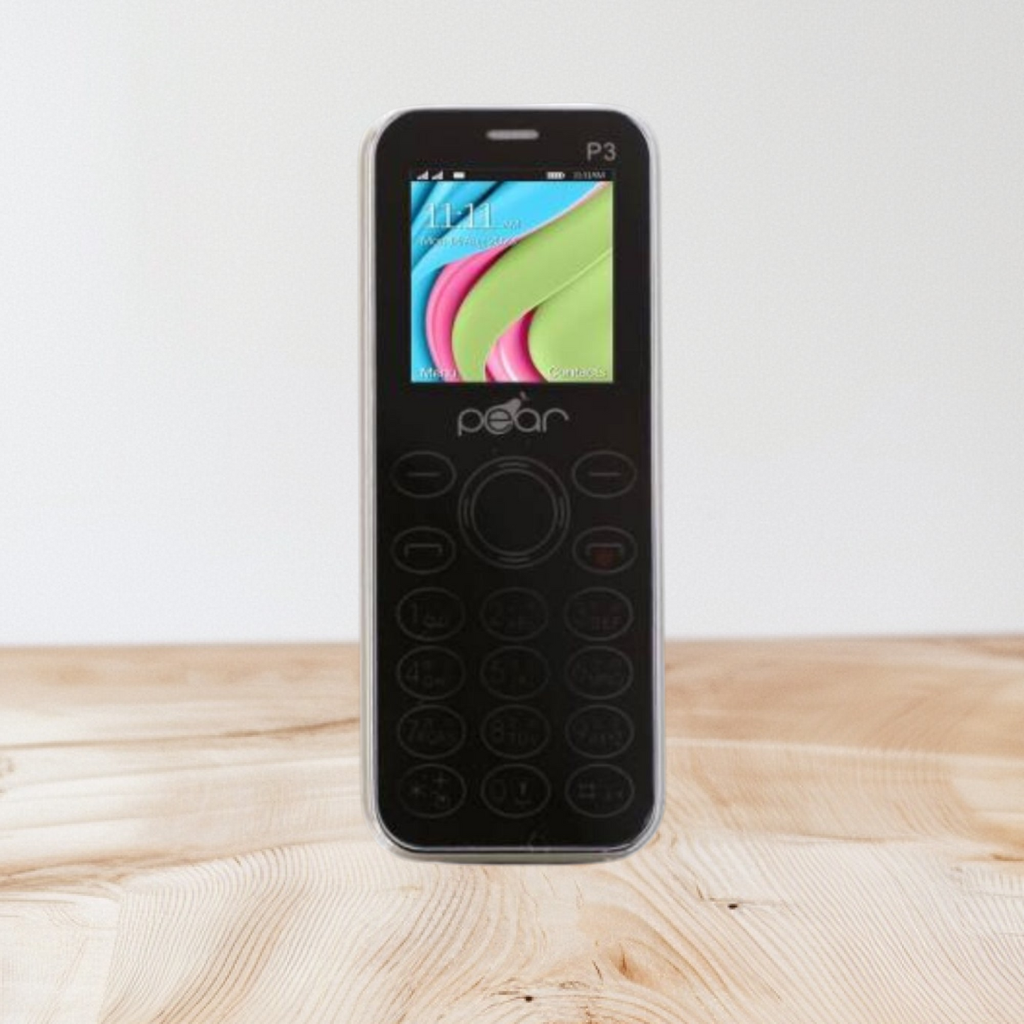 Pear P4 Bluetooth Dialer" feature phone, which is a basic mobile phone