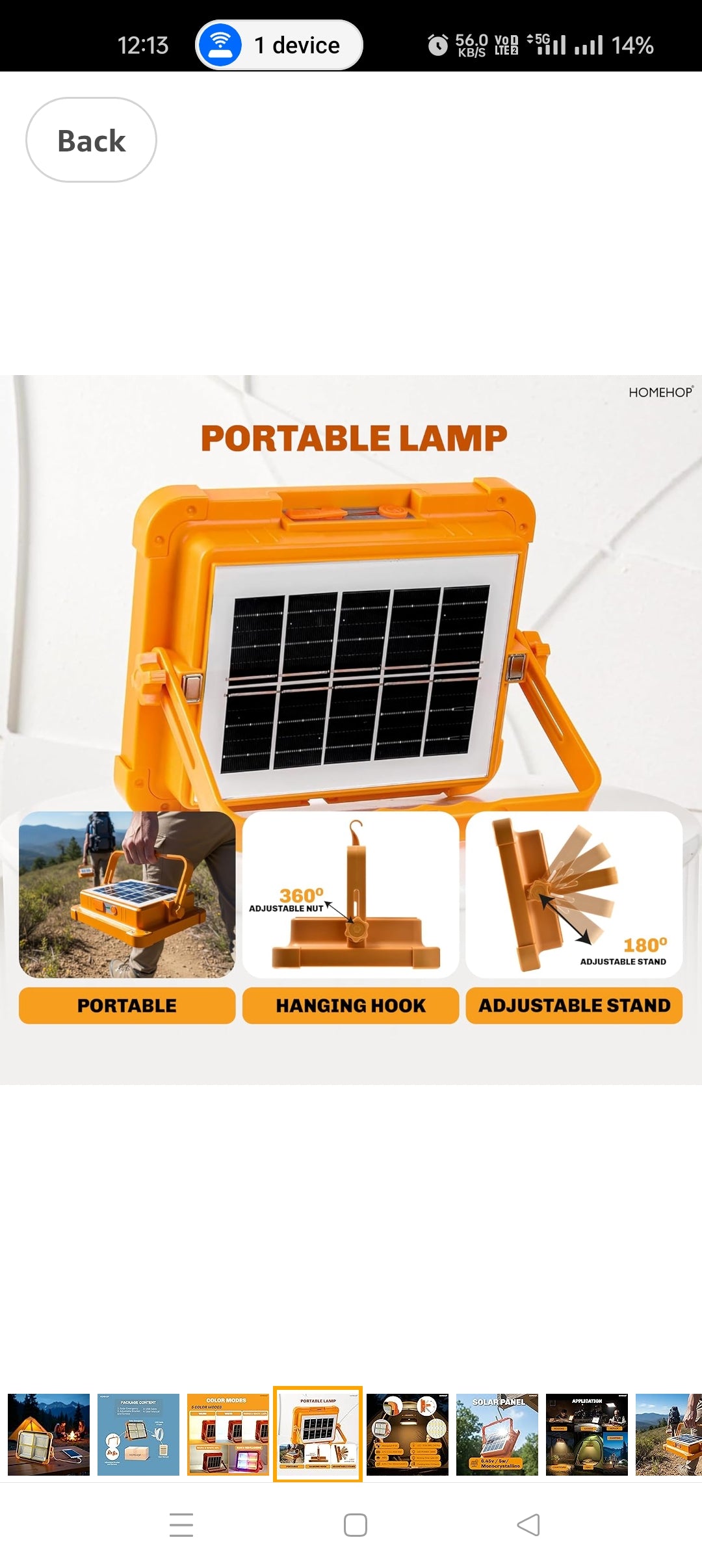 LED Rechargeable Emergency Lamp – USB Portable Floodlight for Home, Garden, Camping, and Indoor Use