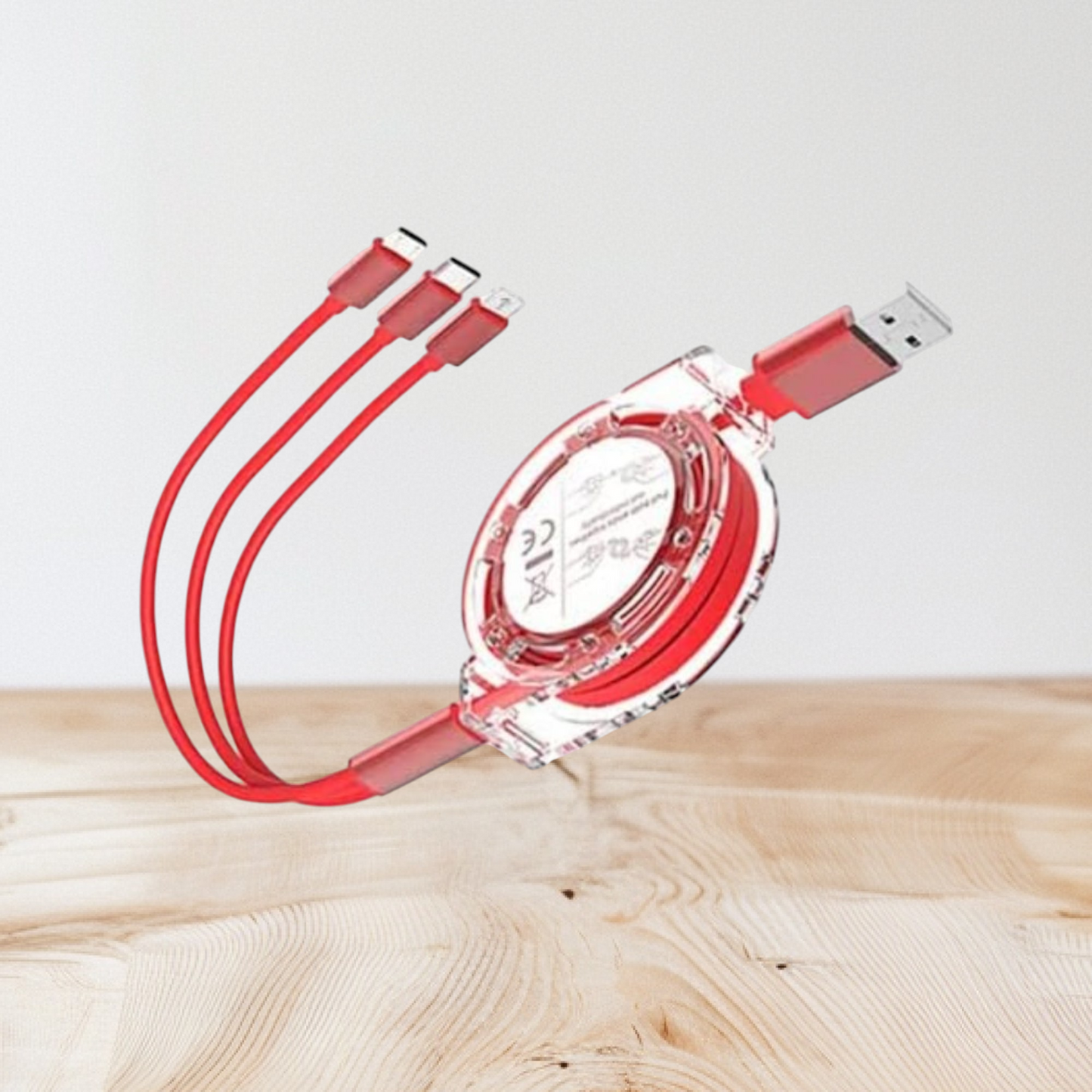 shows multiple packages of a 3-in-1 charging cable