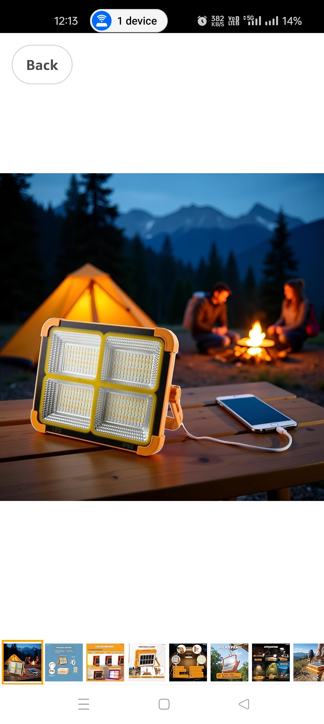 LED Rechargeable Emergency Lamp – USB Portable Floodlight for Home, Garden, Camping, and Indoor Use
